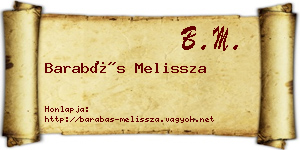 Barabás Melissza névjegykártya